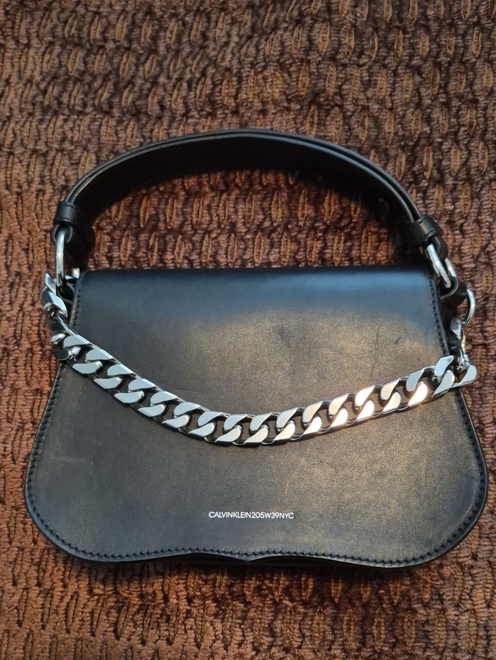 Calvin Klein 205W39NYC Chain Shoulder Bag Black Like New